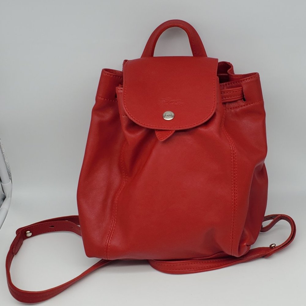 Longchamp Le Pliage Cuir XS Backpack Cherry Red